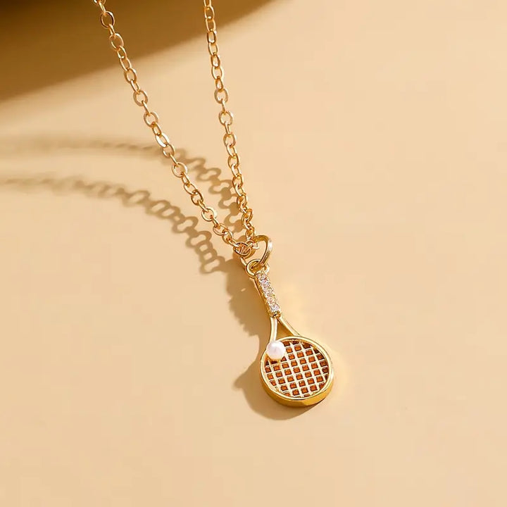 Tennis Racket Pendant Necklace