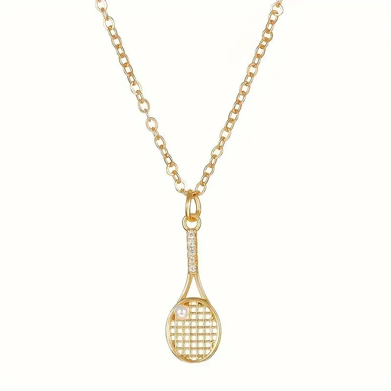 Tennis Racket Pendant Necklace